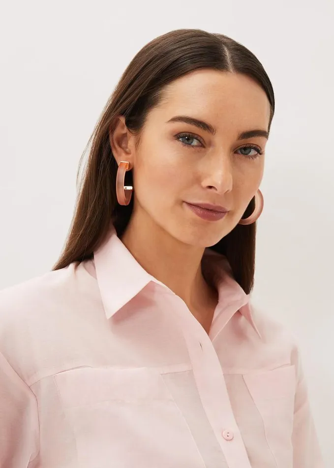 Phase Eight Clear Hoop Earring Pink Women Jewellery