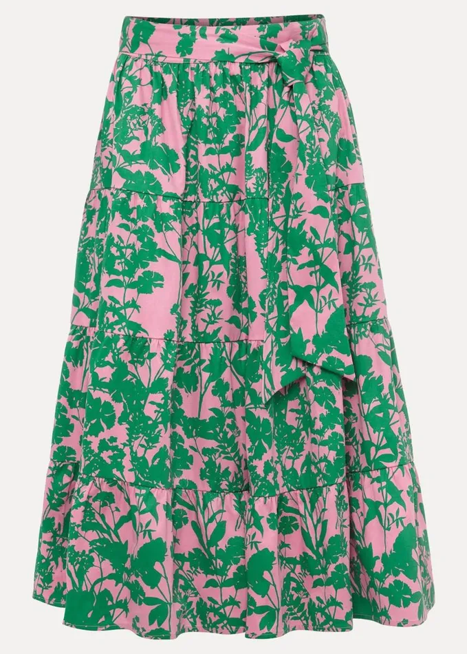 Phase Eight Cleona Printed Dobby CoOrd Skirt Candy Pink Grass Green Women Skirts