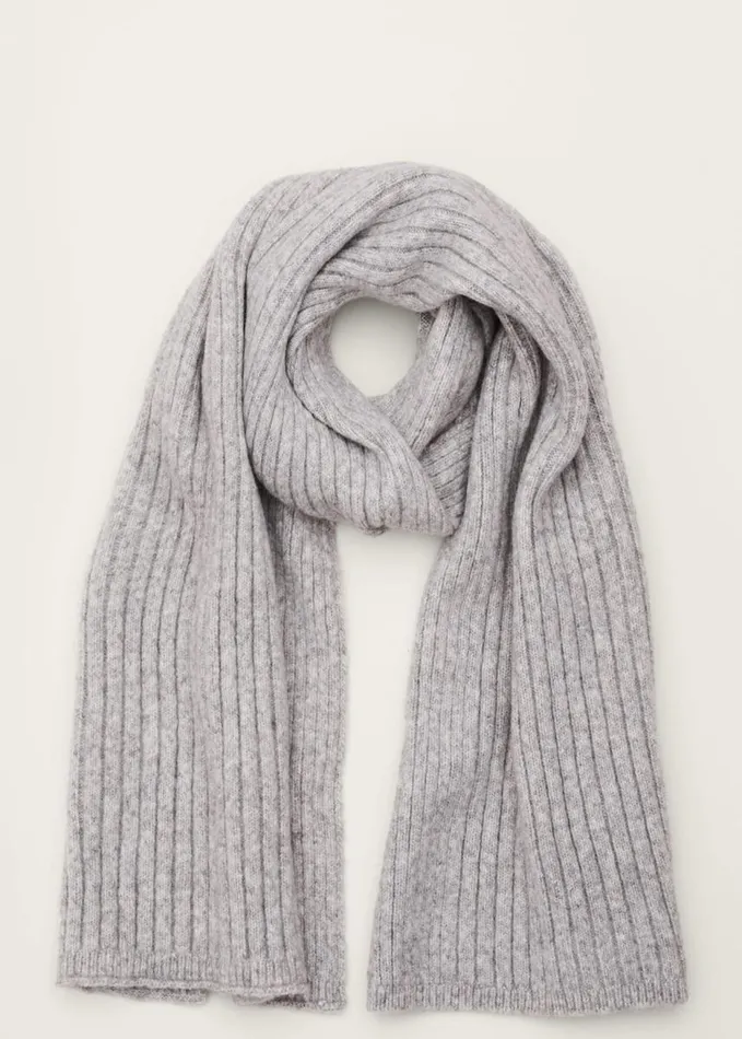 Phase Eight Corinna Ribbed Scarf Grey Marl Women Scarves