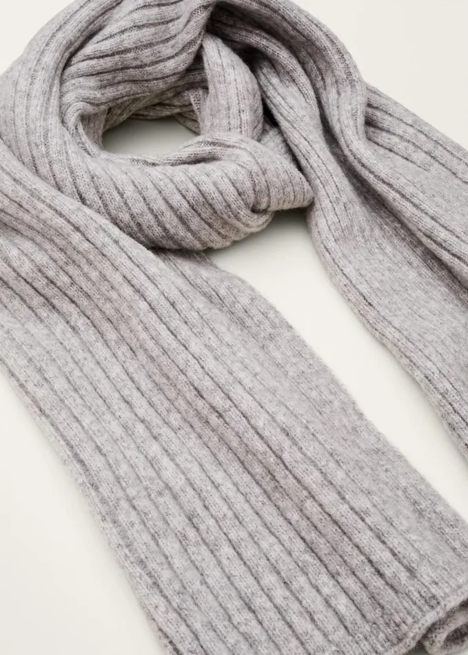 Phase Eight Corinna Ribbed Scarf Grey Marl Women Scarves