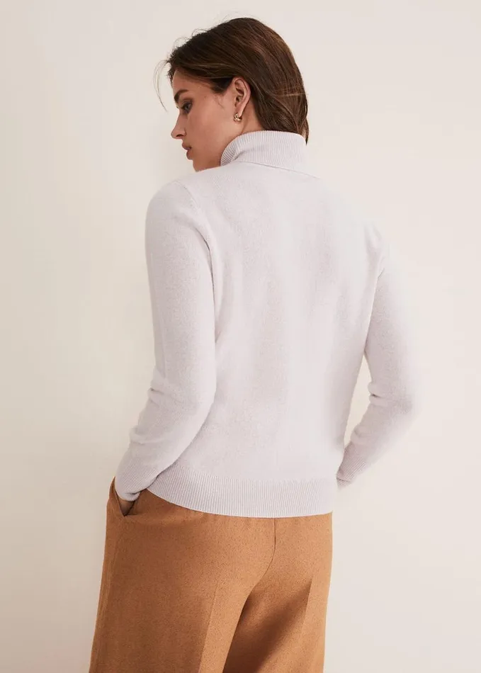 Phase Eight Cressida Wool Cashmere Roll Neck Neutral Women Knitwear