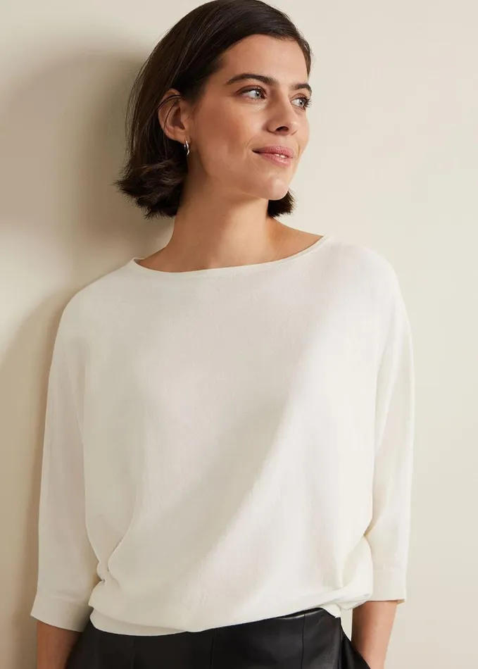 Phase Eight Cristine Knit Jumper Ivory Women Knitwear