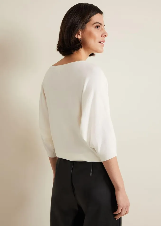Phase Eight Cristine Knit Jumper Ivory Women Knitwear