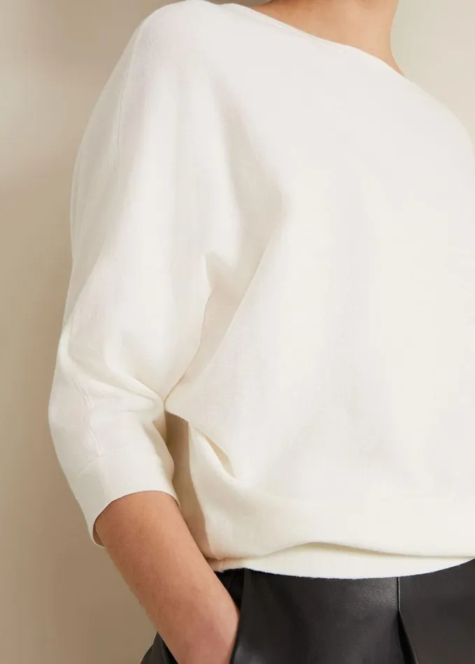Phase Eight Cristine Knit Jumper Ivory Women Knitwear