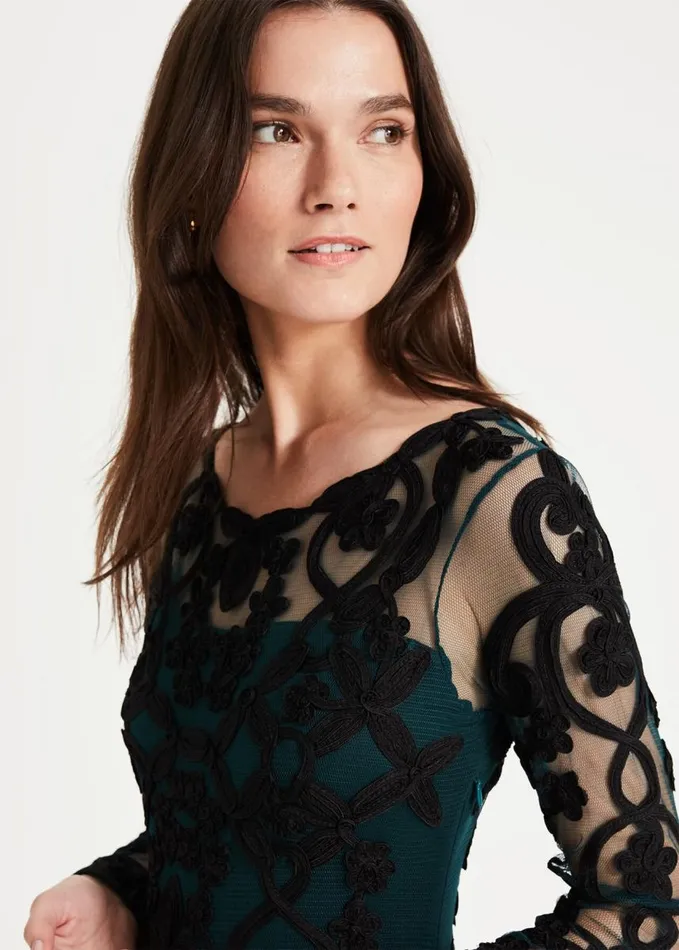 Phase Eight Cristine Tapework Lace Dress Blackjuniper Women Dresses