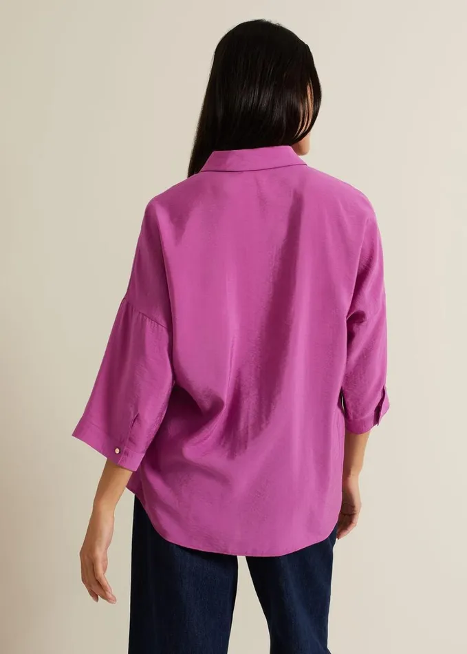 Phase Eight Cynthia Pleat Zip Front Shirt Pink Women Shirts and Blouses