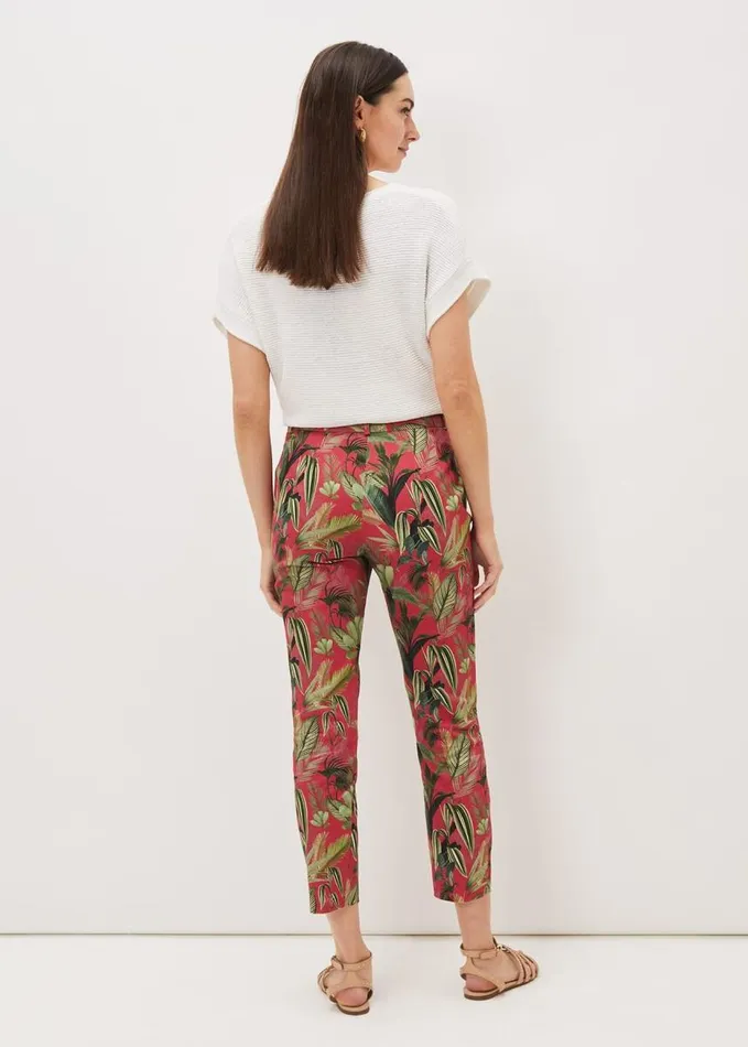 Phase Eight Desta Tropical Print Trouser Hot Pink Women Trousers