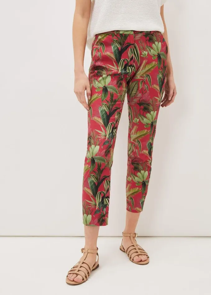 Phase Eight Desta Tropical Print Trouser Hot Pink Women Trousers