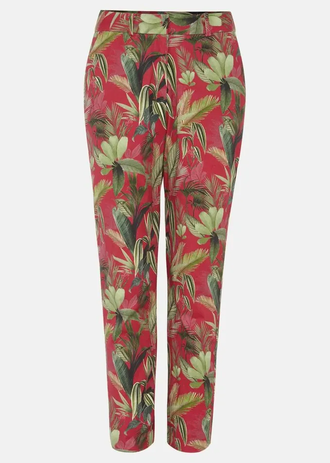 Phase Eight Desta Tropical Print Trouser Hot Pink Women Trousers