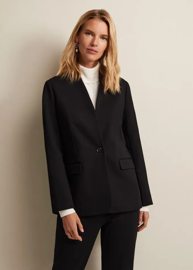 Phase Eight Devin Black Ponte Blazer Black Women Jackets