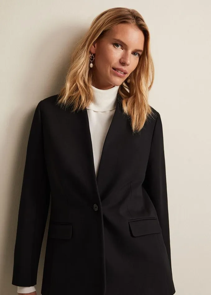 Phase Eight Devin Black Ponte Blazer Black Women Jackets