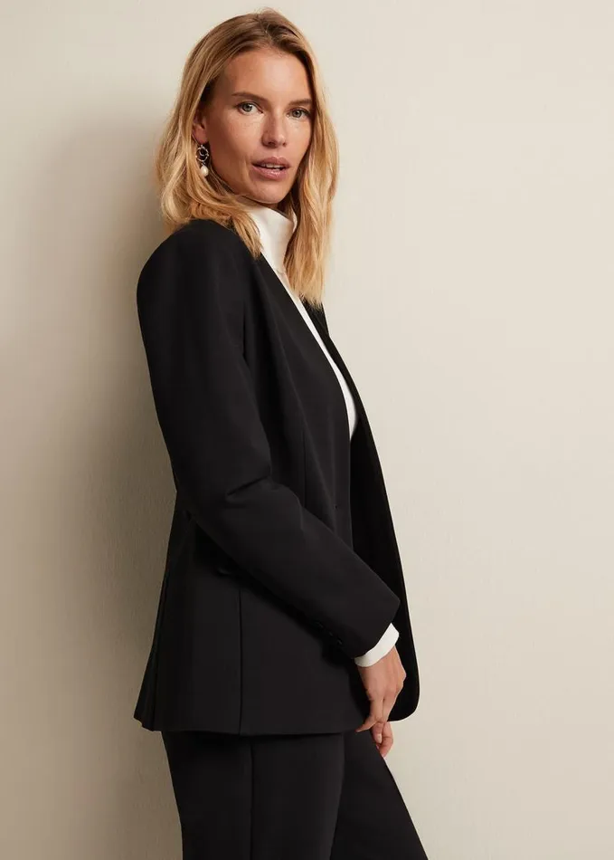 Phase Eight Devin Black Ponte Blazer Black Women Jackets