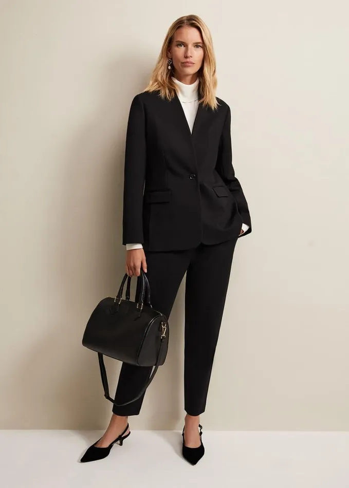 Phase Eight Devin Black Ponte Blazer Black Women Jackets