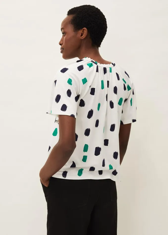 Phase Eight Dia Spot Print Top Ivory Multi Women Knitwear