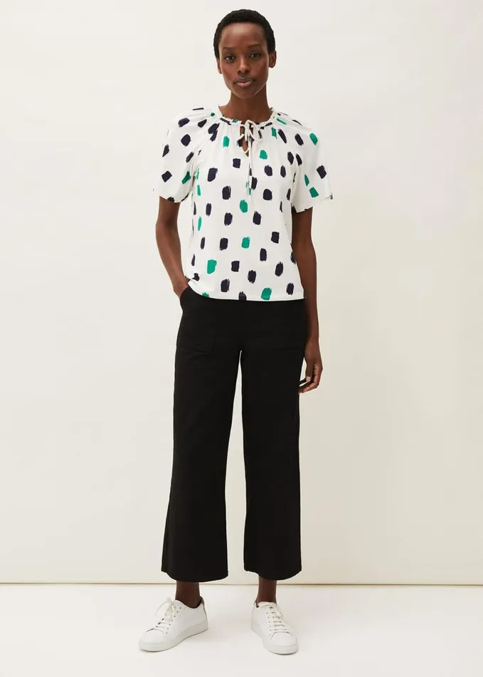 Phase Eight Dia Spot Print Top Ivory Multi Women Knitwear
