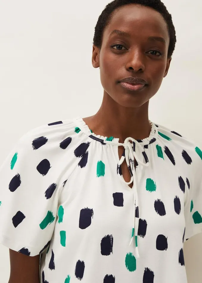 Phase Eight Dia Spot Print Top Ivory Multi Women Knitwear