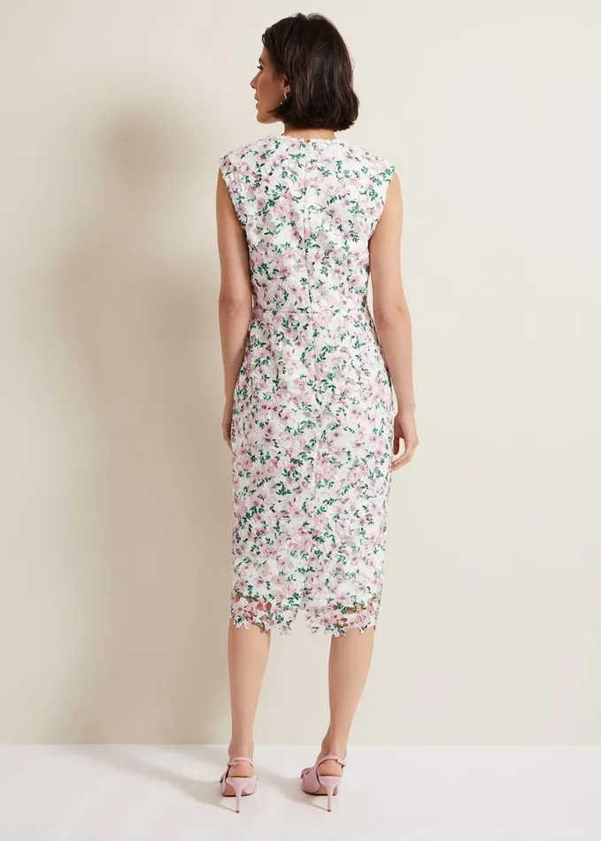 Phase Eight Diana Floral Lace Midi Dress Multicoloured Women Dresses