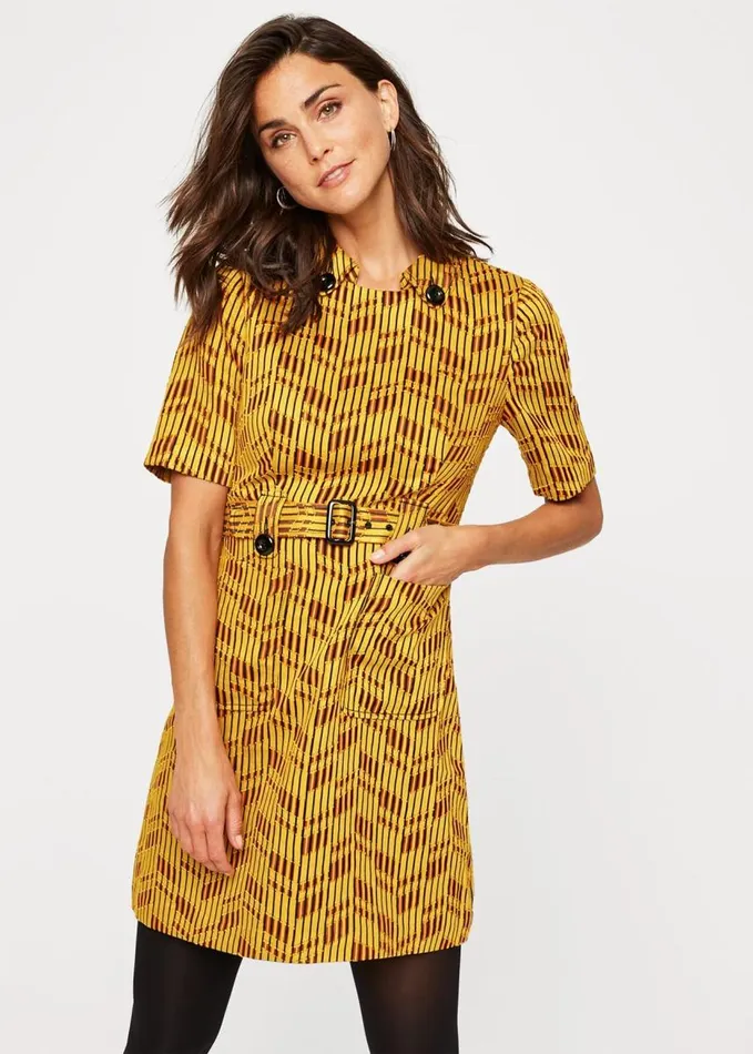 Phase Eight Doria Textured Mini Dress Yellowred Women Dresses