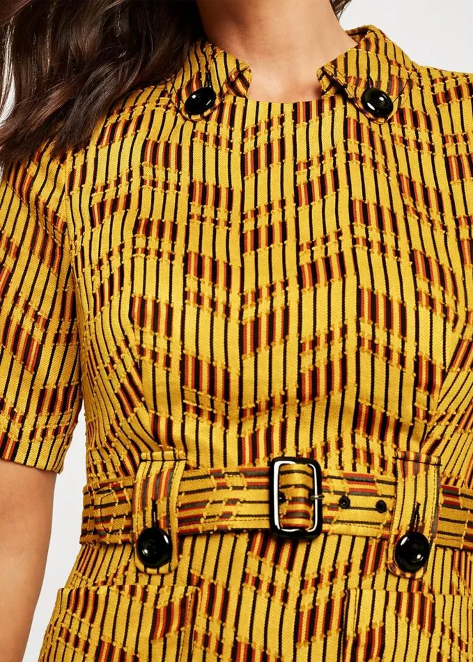 Phase Eight Doria Textured Mini Dress Yellowred Women Dresses