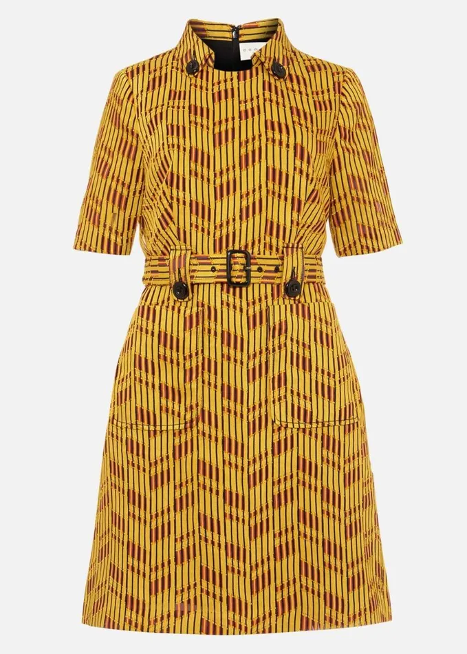 Phase Eight Doria Textured Mini Dress Yellowred Women Dresses