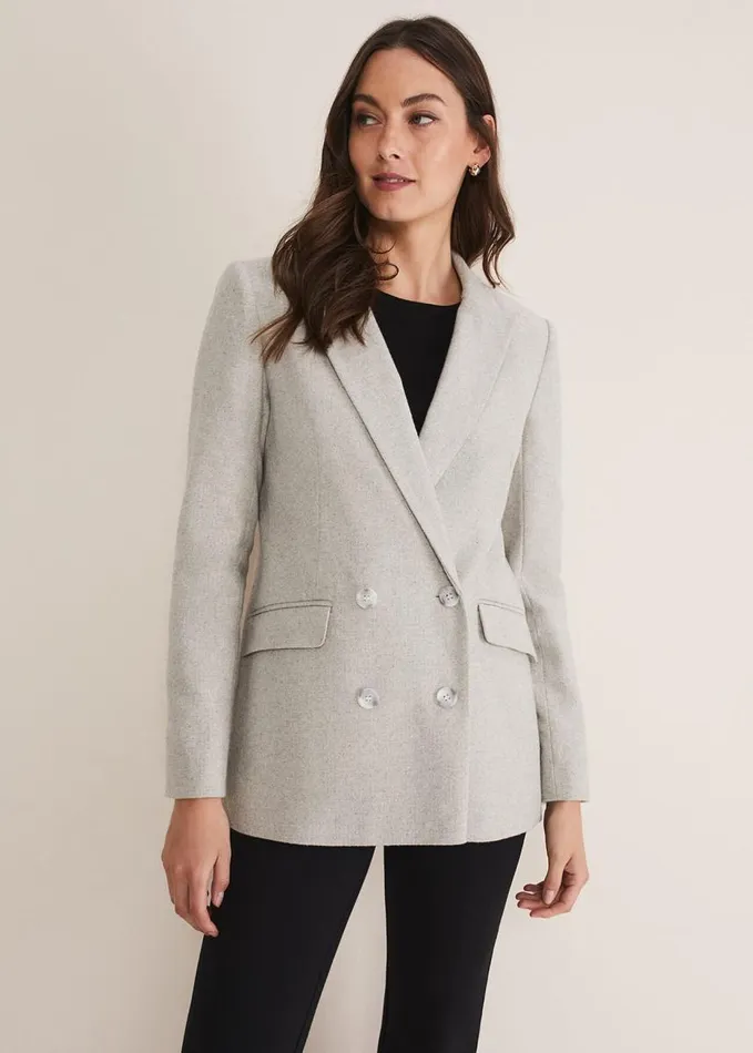 Phase Eight Drew Wool Blazer Greyneutral Women Coats