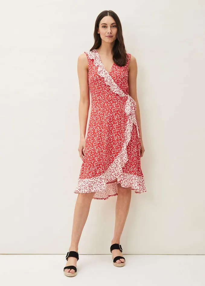 Phase Eight Ebony Floral Ditsy Wrap Dress Redivory Women Dresses