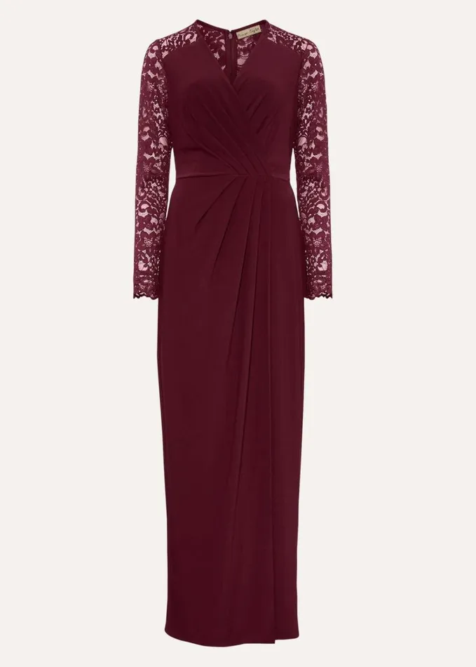 Phase Eight Elanor Lace Maxi Dress Berry Women Dresses