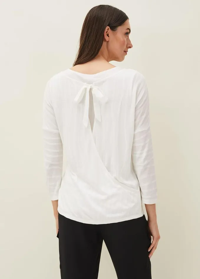 Phase Eight Ellise Textured Wrap Top Ivory Women Tops and TShirts