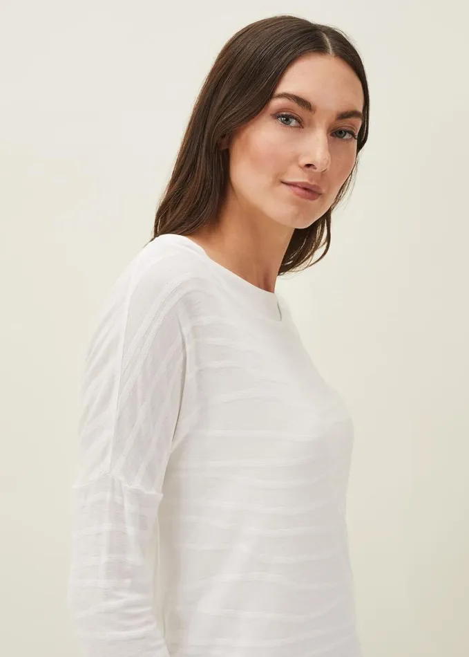 Phase Eight Ellise Textured Wrap Top Ivory Women Tops and TShirts
