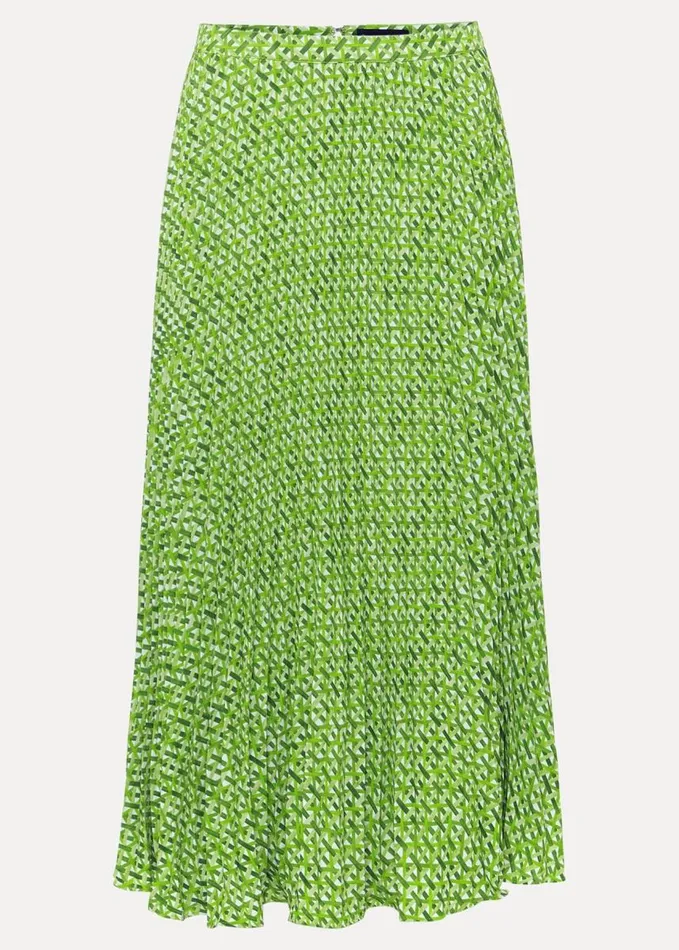 Phase Eight Elmina Geo Pleated Midi Skirt Green Women Skirts
