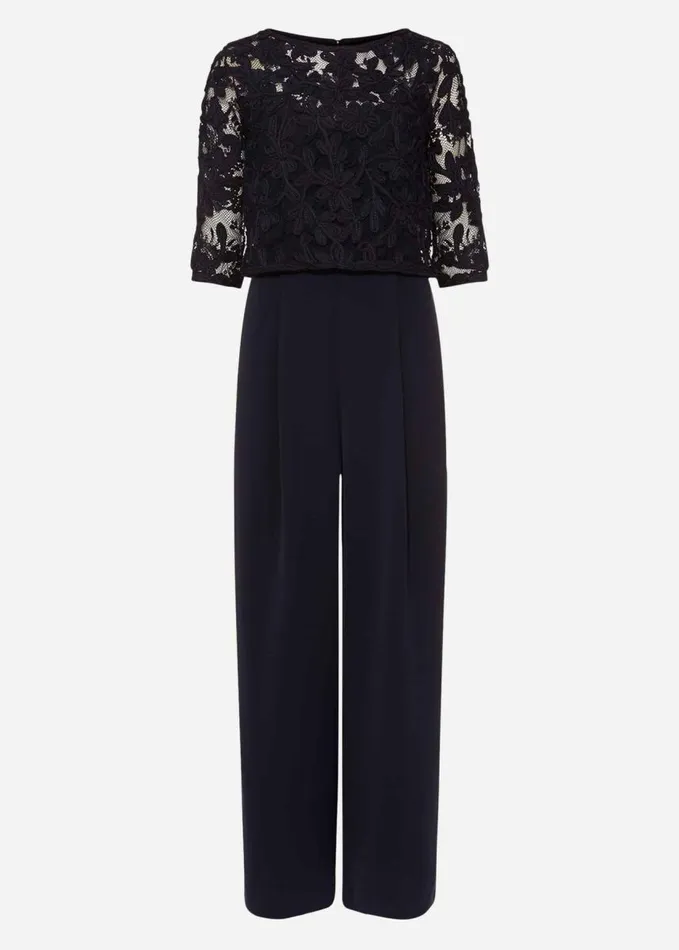 Phase Eight Elodie Tapework Jumpsuit Navy Women Dresses