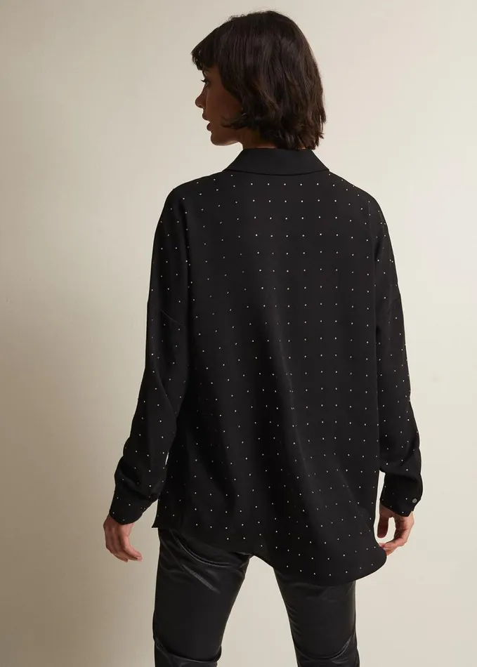 Phase Eight Elowen Embellished Longline Shirt Black Women Shirts and Blouses