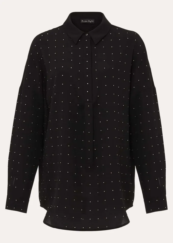 Phase Eight Elowen Embellished Longline Shirt Black Women Shirts and Blouses