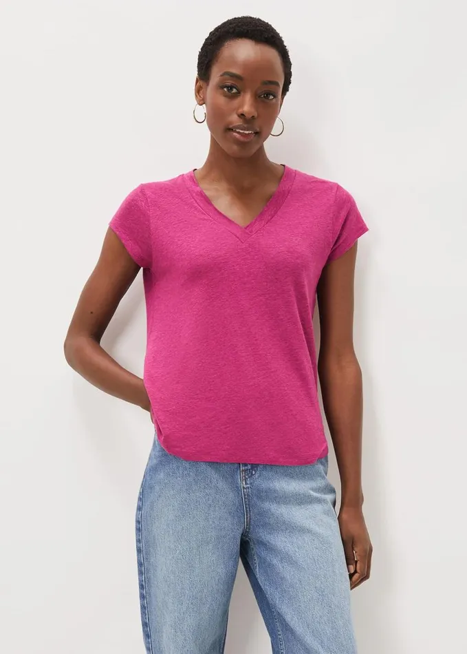 Phase Eight Emera Linen Top Orchid Women Tops and TShirts