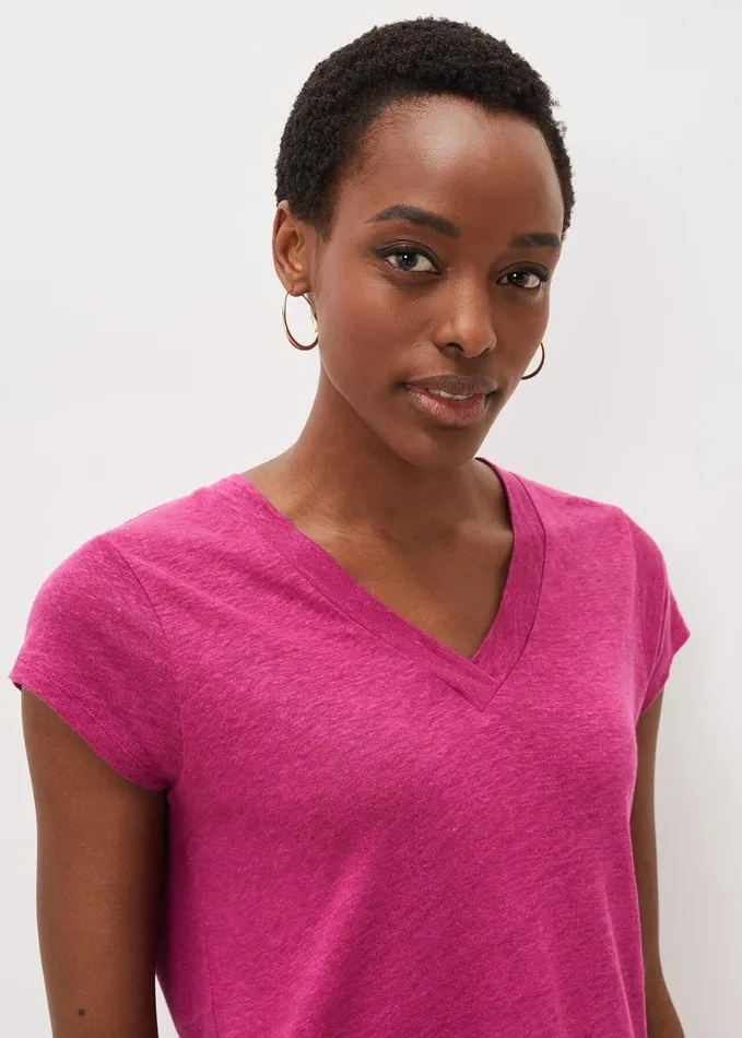Phase Eight Emera Linen Top Orchid Women Tops and TShirts