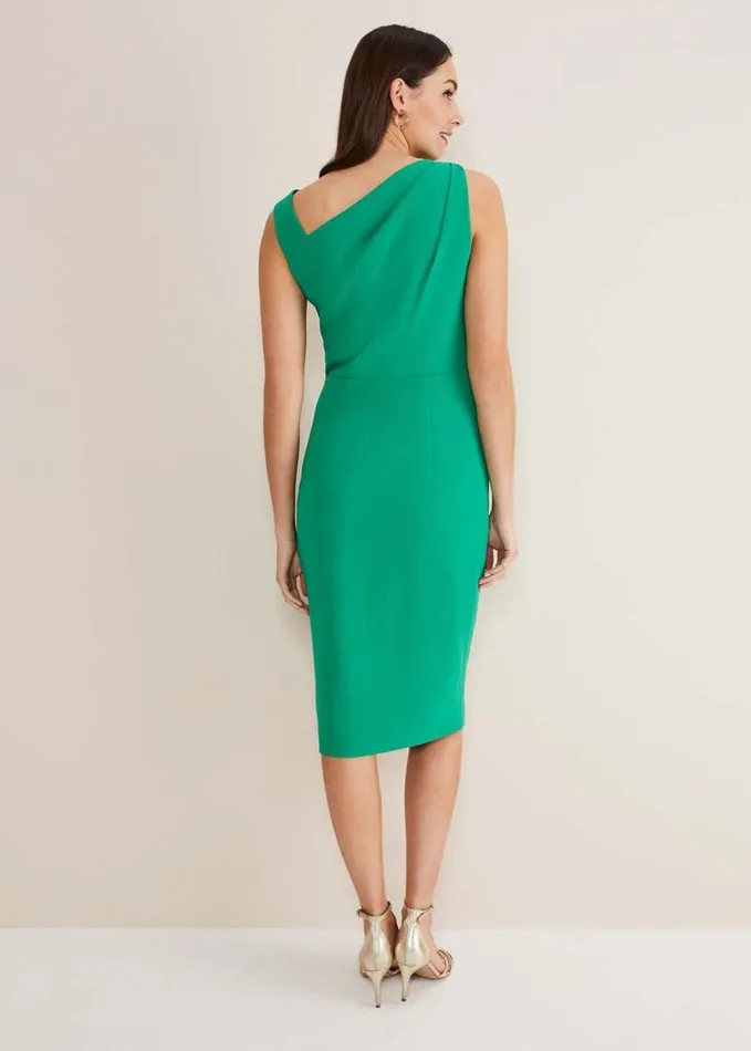 Phase Eight Emmie Asymmetric Hem Dress Bright Green Women Dresses