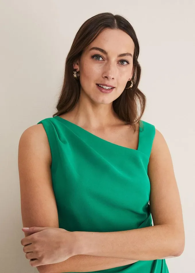 Phase Eight Emmie Asymmetric Hem Dress Bright Green Women Dresses