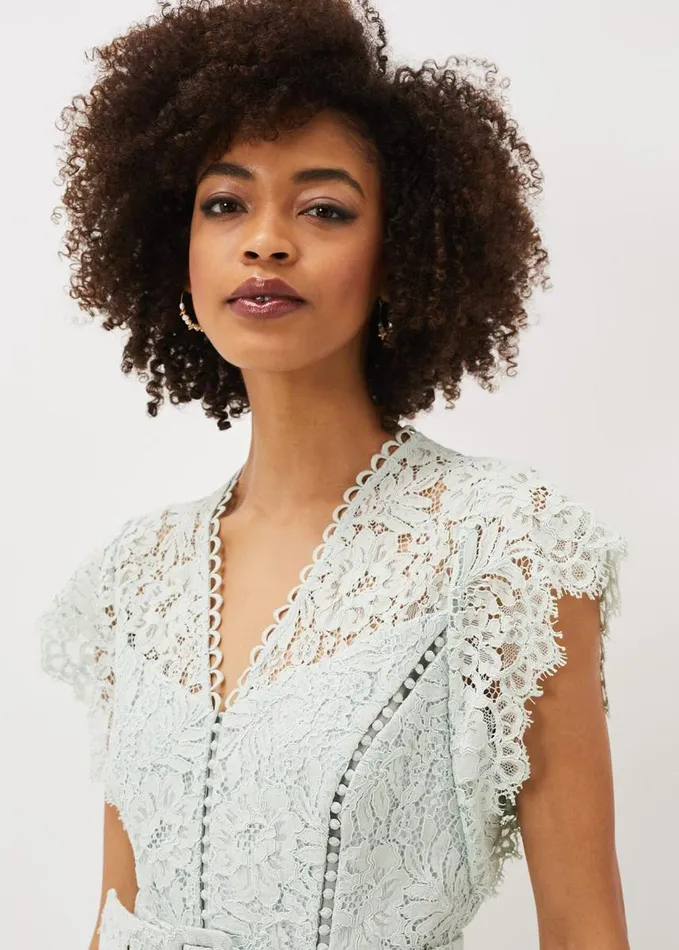 Phase Eight Esmerelda Lace Belted Fishtail Dress Mint Women Dresses
