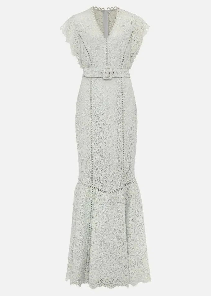 Phase Eight Esmerelda Lace Belted Fishtail Dress Mint Women Dresses