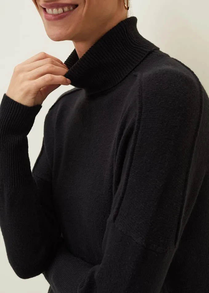 Phase Eight Eveleen Midi Knit Dress Black Women Dresses