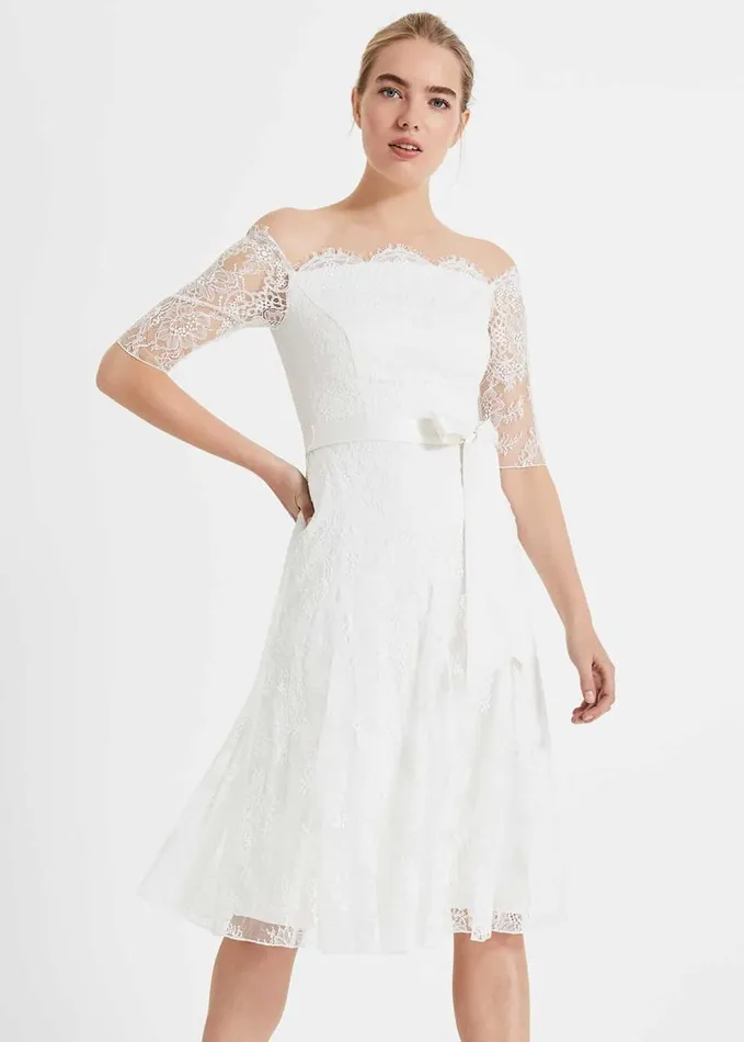 Phase Eight Evette Lace Wedding Dress Pale Cream Women Dresses
