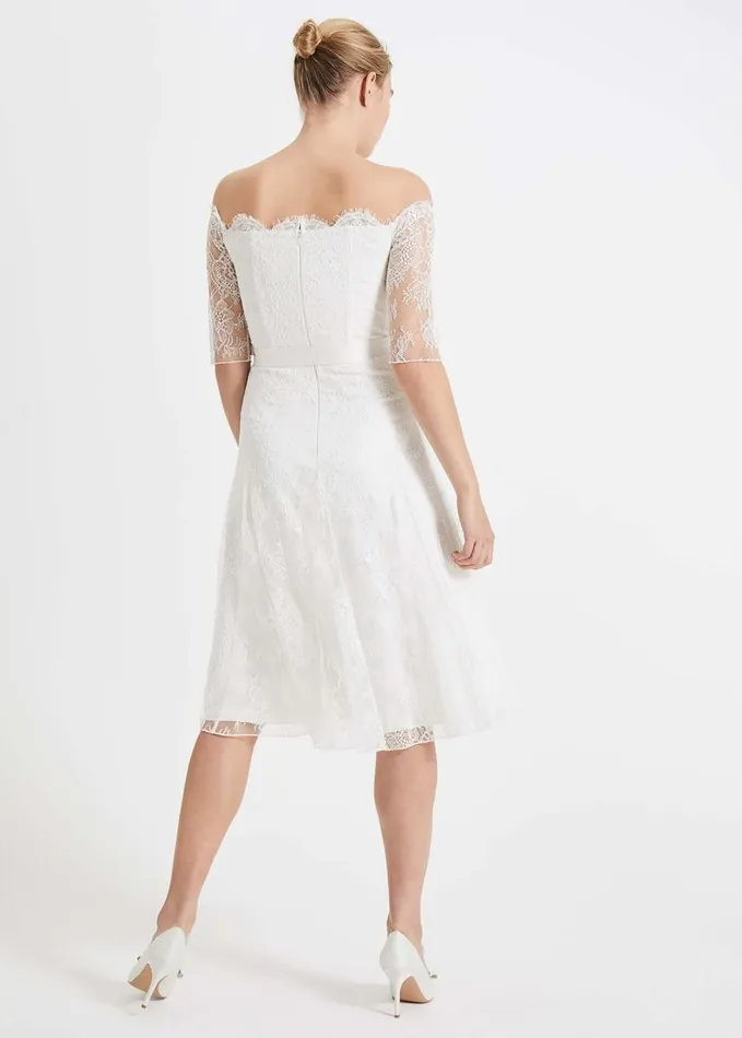 Phase Eight Evette Lace Wedding Dress Pale Cream Women Dresses