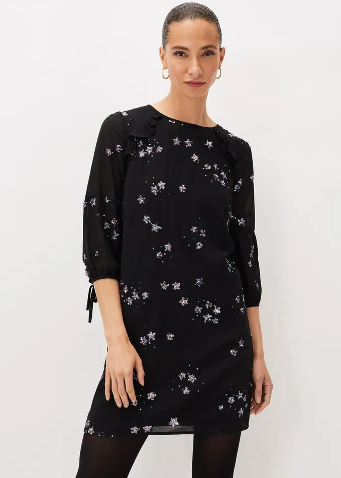 Phase Eight Evie Rose Star Sequin Dress Stonepale Pink Women Dresses