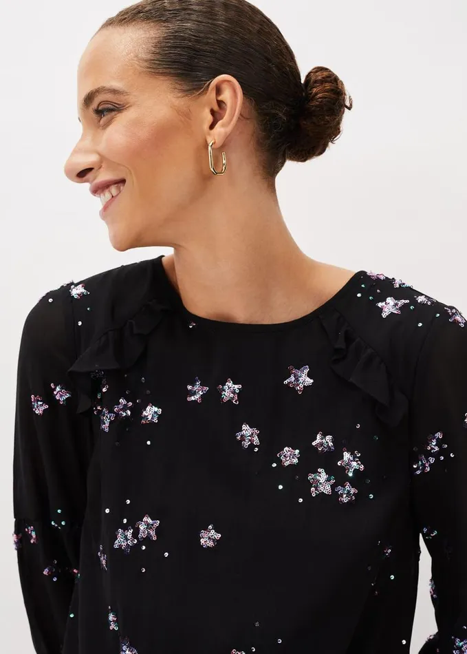 Phase Eight Evie Rose Star Sequin Dress Stonepale Pink Women Dresses