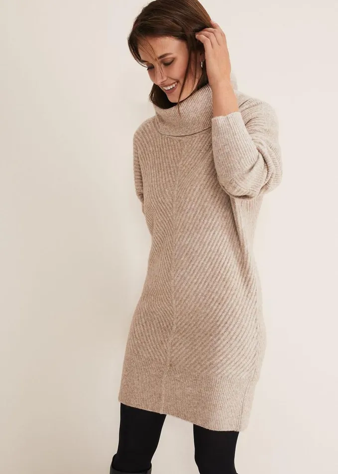 Phase Eight Fillipa Tunic Knit Dress Oatmeal Women Dresses
