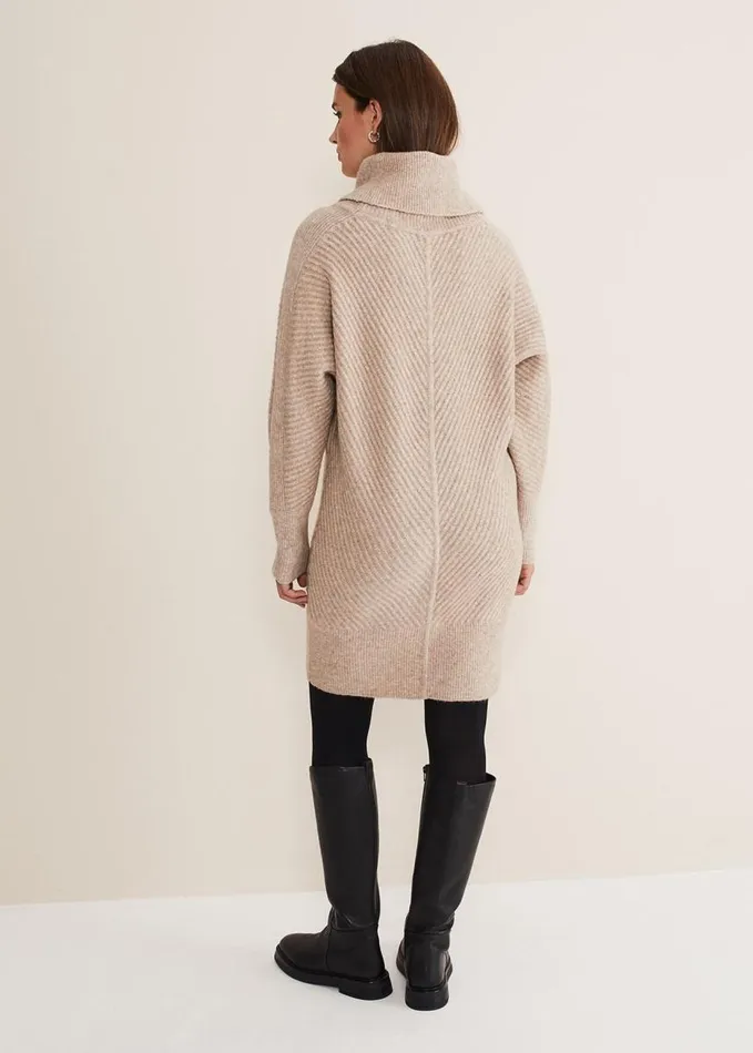 Phase Eight Fillipa Tunic Knit Dress Oatmeal Women Dresses