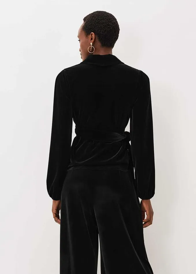 Phase Eight Florentine Velvet CoOrd Top Black Women Tops and TShirts