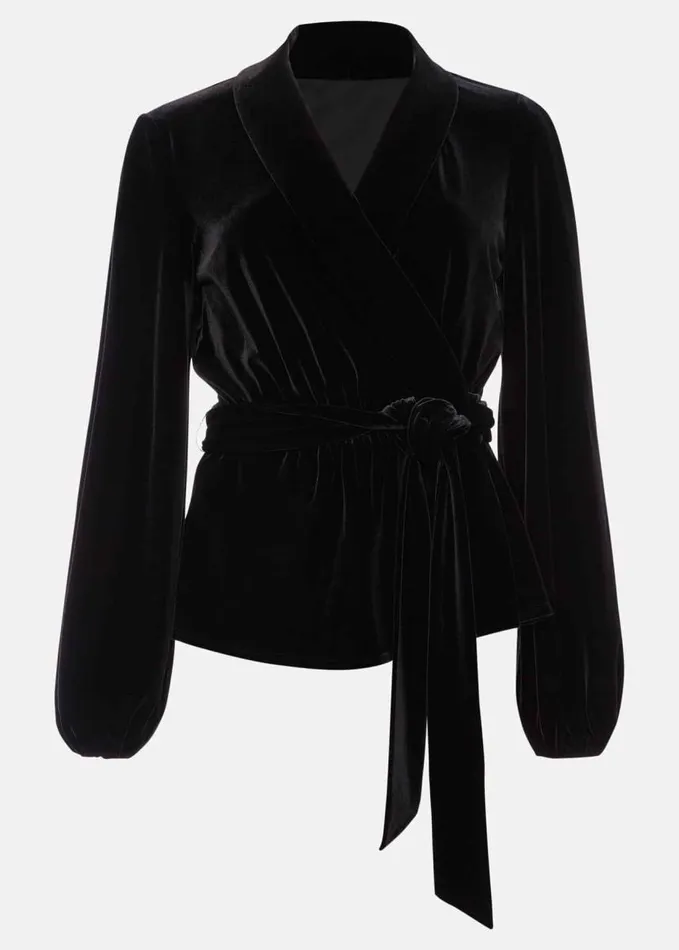 Phase Eight Florentine Velvet CoOrd Top Black Women Tops and TShirts