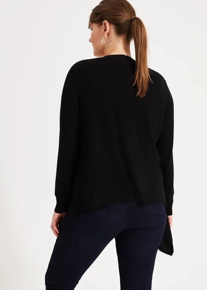 Phase Eight Freya Sheer Knit Cardigan Black Women Knitwear