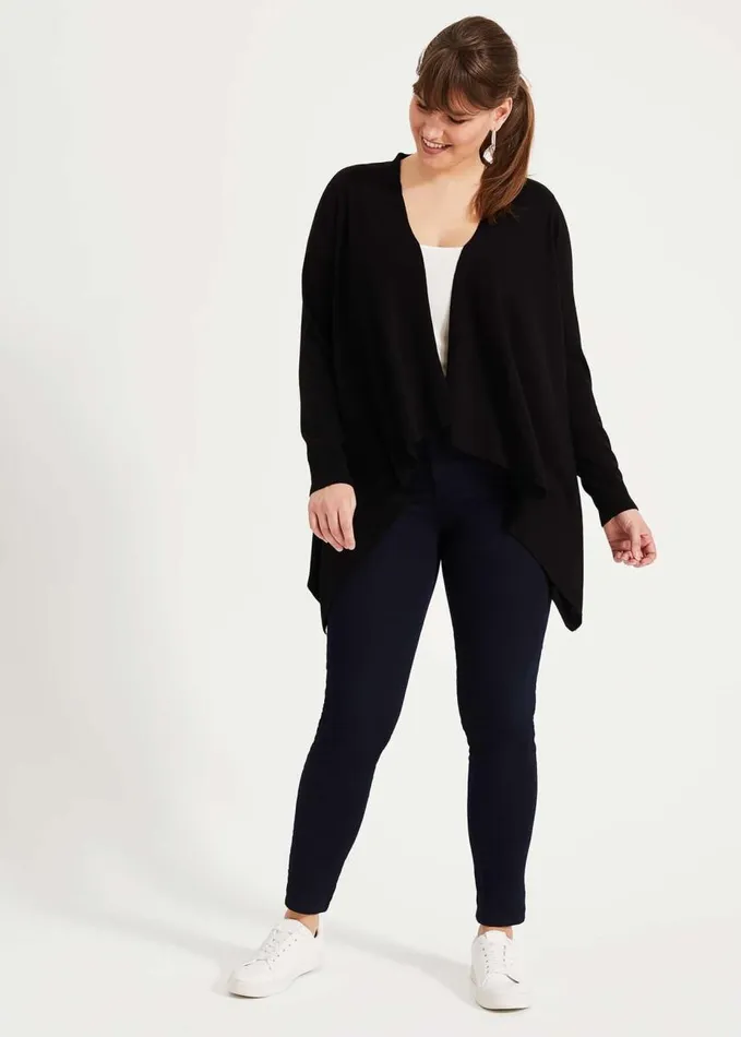 Phase Eight Freya Sheer Knit Cardigan Black Women Knitwear